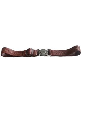 Vintage Jigsaw Brown Leather Belt | Adjustable Stretch with Metal Buckle